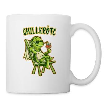 Chillkröte Chilling Schildkröte Wortspiel Humor - Tasse - Weiß - Rechts