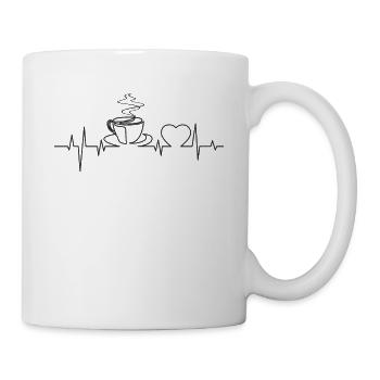 Kaffee Herzschlag - Tasse - Weiß - Rechts