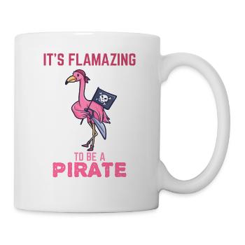 Pirat Flamazing Flamingo Geschenk - Tasse - Weiß - Rechts