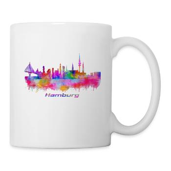 Hamburg Skyline - Tasse - Weiß - Rechts