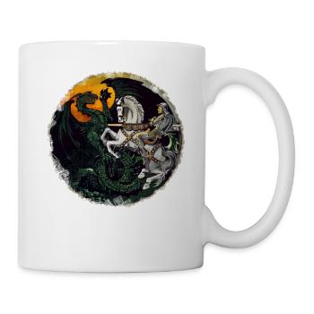 Knight fights dragons - Mug - white - Right