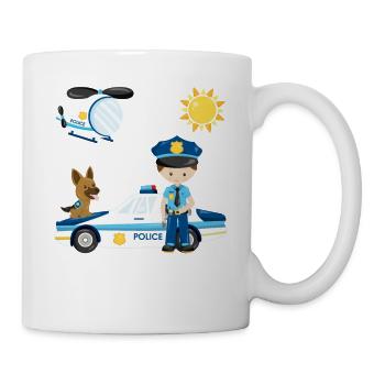 Polizei Kinder Geschenk Polizist Jungen Mädchen - Tasse - Weiß - Rechts
