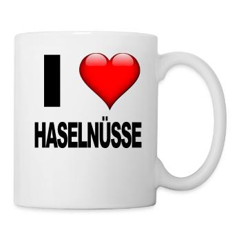 I love Haselnüsse - Tasse - Weiß - Rechts