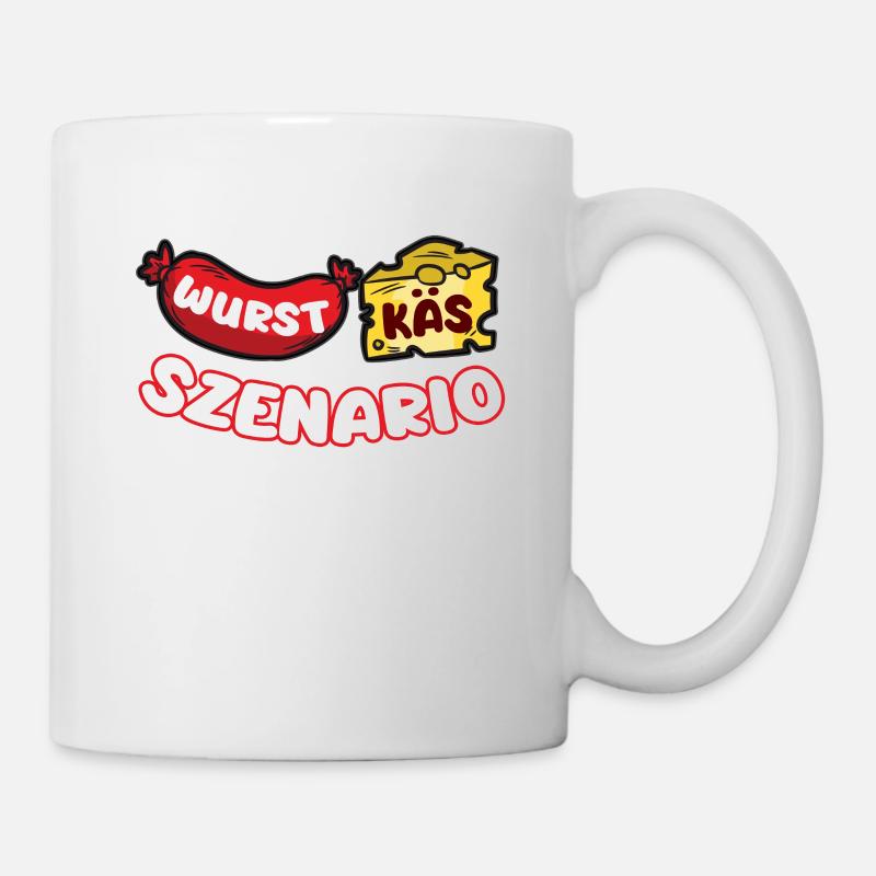 Worst Case Scenario Wurst Käs Szenario Witz Humor - Tasse - Weiß