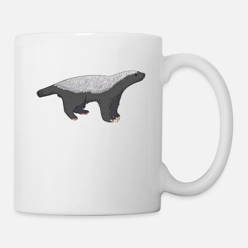 Honigdachs Illustration - Tasse - Weiß