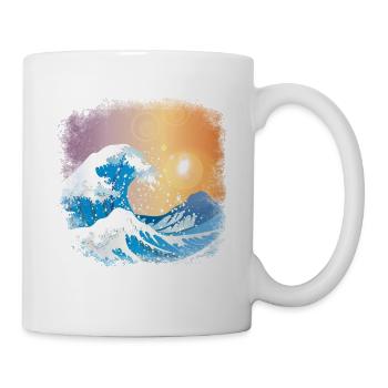 Grande vague de Kanagawa Japon Vague japonaise - Mug blanc - blanc - Droite