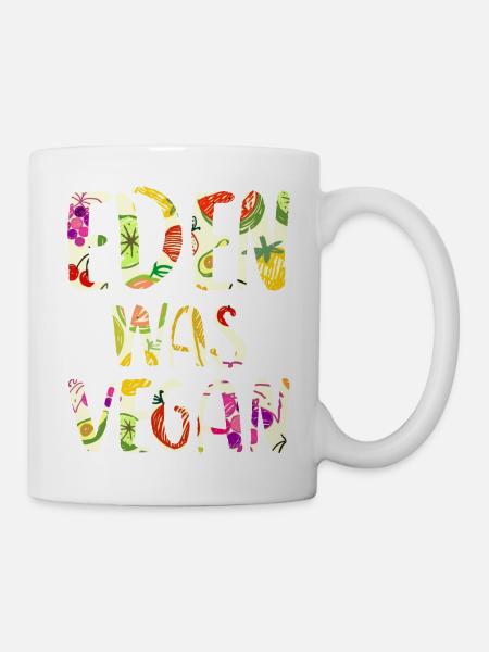 Vegan Vegetarian Christian Bible Eden was vegan - Mug - white