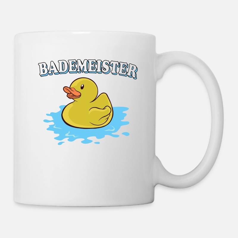 Bademeister Gummiente - Tasse - Weiß