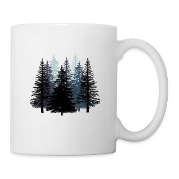 Forest Black white Wilderness Nature Fir Fir - Mug - white - Right
