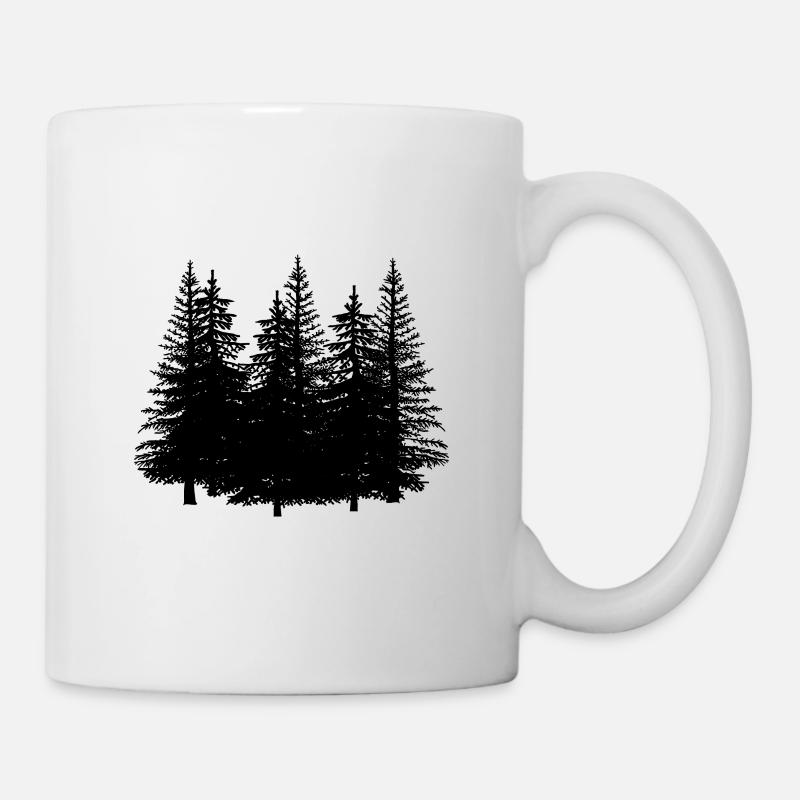 Forêt noir nature conifères arbres arbres - Mug blanc - blanc