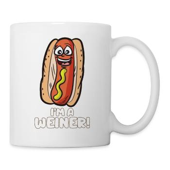 IM A WEINER Humour de hot dog à la saucisse effrontée - Mug blanc - blanc - Droite