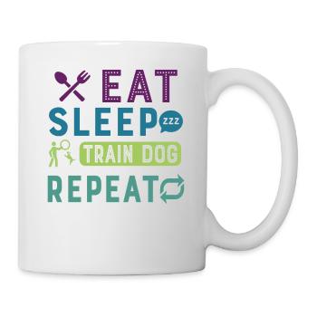 Eat Sleep Dog Trainer Répéter Funny Dog Trainer - Mug blanc - blanc - Droite