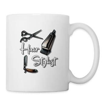 Hair Stylist. Frisör - Tasse - Weiß - Rechts