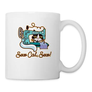 Sewing cat hobby tailor humor - Mug - white - Right