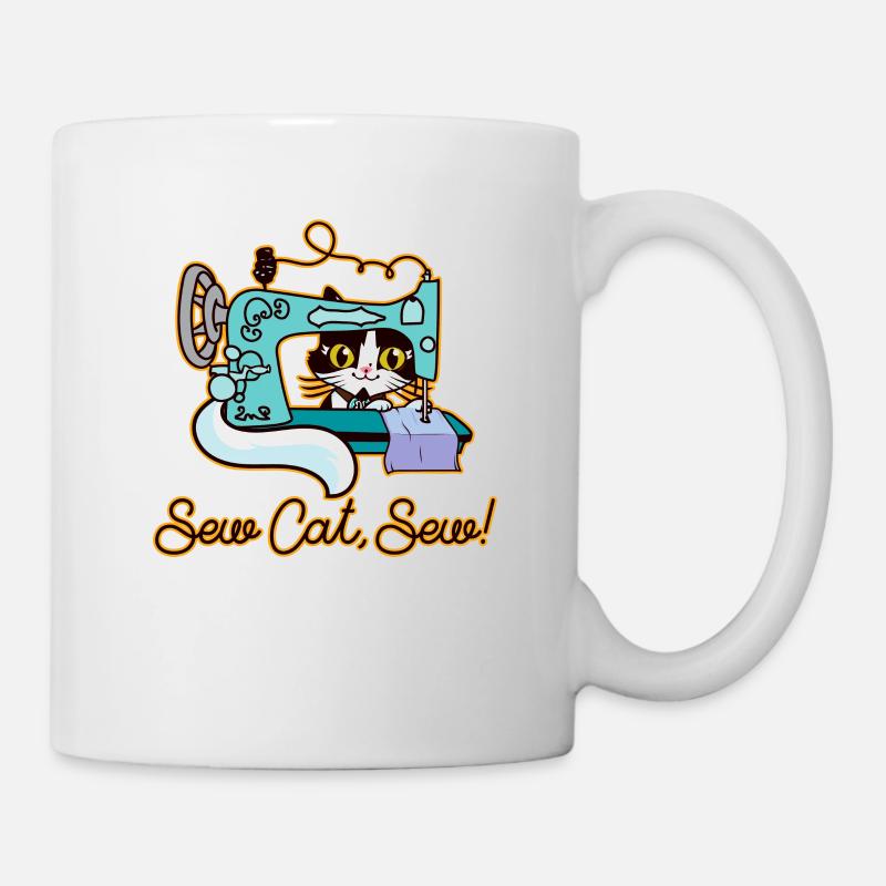 Couture chat hobby tailleur humour - Mug blanc - blanc