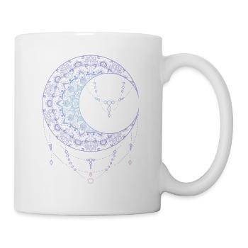 Spiritual Moon Mandala Indian Vivid Colors - Mug - white - Right