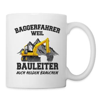 Baggerfahrer - Tasse - Weiß - Rechts