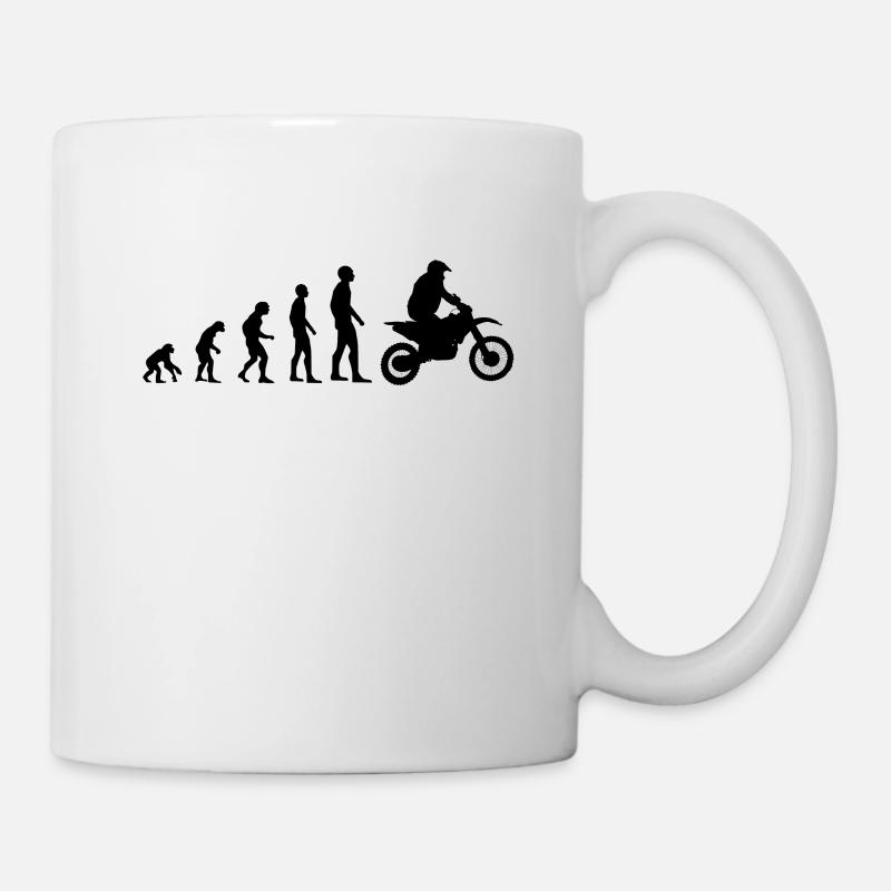 Motocross Evolution de l’homme moto - Mug blanc - blanc