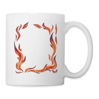 Flammen Feuer heiß Gestalten Brand - Tasse - Weiß - Rechts