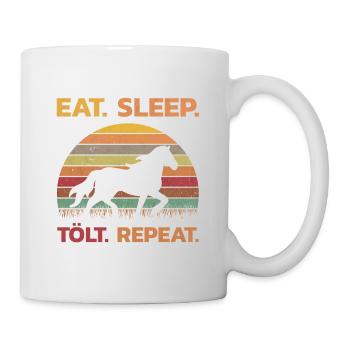 Cheval islandais manger sommeil Tölt répéter cadeau rétro - Mug blanc - blanc - Droite