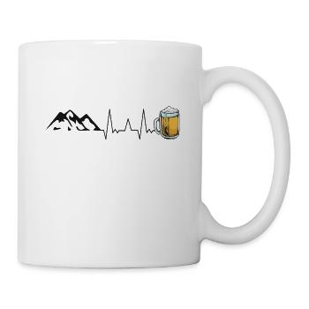 Bière et montagnes rythme cardiaque randonnée camping - Mug blanc - blanc - Droite