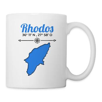 Grèce Rhodes coordonne les vacances sur l'île - Mug blanc - blanc - Droite