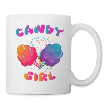 Candy Zuckerwatte Mädchen Girl Girly Geschenk - Tasse - Weiß - Rechts