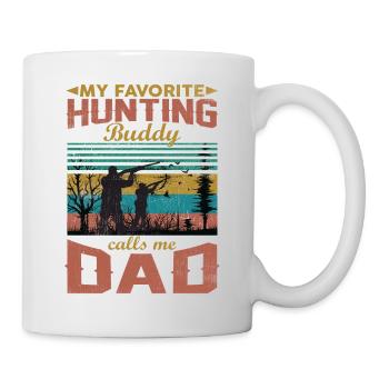 Mon copain de chasse préféré m'appelle papa - Mug blanc - blanc - Droite