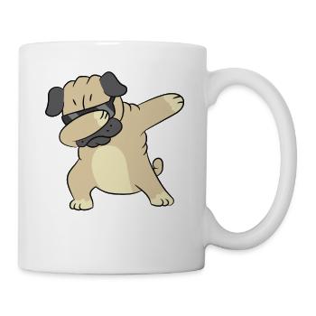 Dabbender Hund Lustiges Dabbing Mops - Tasse - Weiß - Rechts