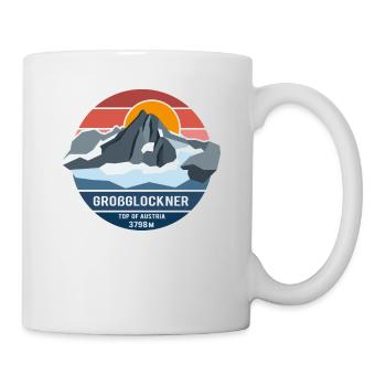 Großglockner 3798m Low Poly Berg Gipfel Österreich - Tasse - Weiß - Rechts