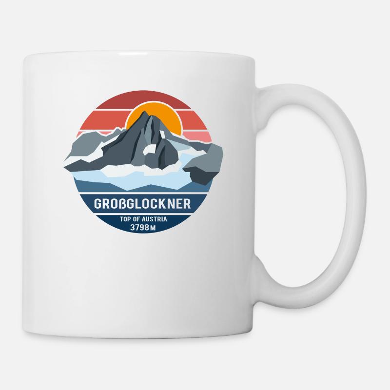 Großglockner 3798m Low Poly Berg Gipfel Österreich - Tasse - Weiß