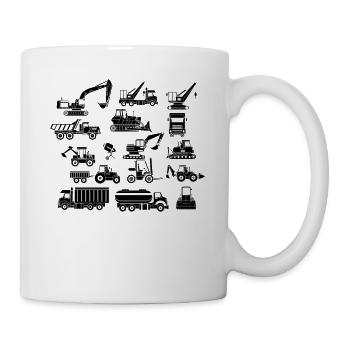 Construction site excavator truck construction site caterpillar - Mug - white - Right