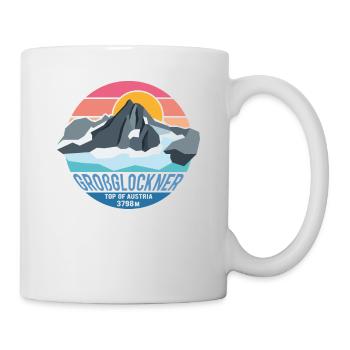 Großglockner 3798m Low Poly Berg Gipfel Österreich - Tasse - Weiß - Rechts
