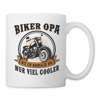 Biker Opa - Tasse - Weiß - Rechts