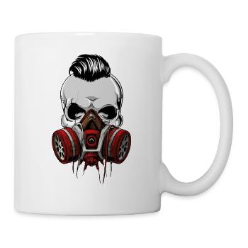 Hipster skull skull with gas mask mask - Mug - white - Right