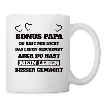 Bonus Papa - Tasse - Weiß - Rechts
