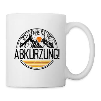 Mountainbike Ich Kenne Da Ne Abkürzung MTB Radtour - Tasse - Weiß - Rechts