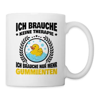 Gummiente Quietscheente Witziger Spruch - Tasse - Weiß - Rechts
