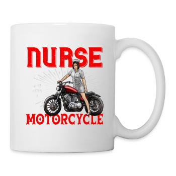 Krankenschwester Bikerin Krankenpflegerin Geschenk - Tasse - Weiß - Rechts