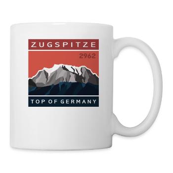 Zugspitze Garmisch Bayern Vintage Low Poly Gipfel - Tasse - Weiß - Rechts
