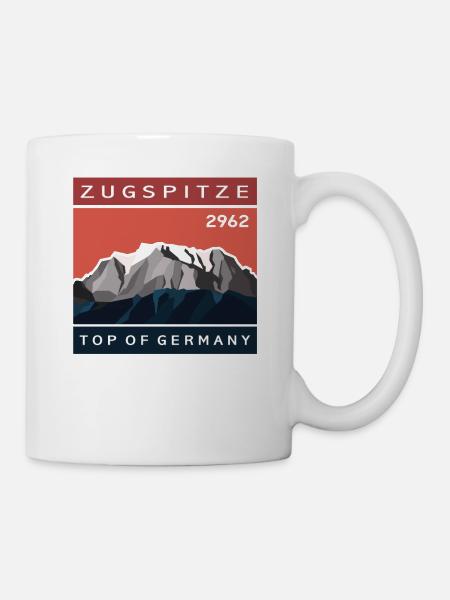 Zugspitze Garmisch Bayern Vintage Low Poly Gipfel - Tasse - Weiß