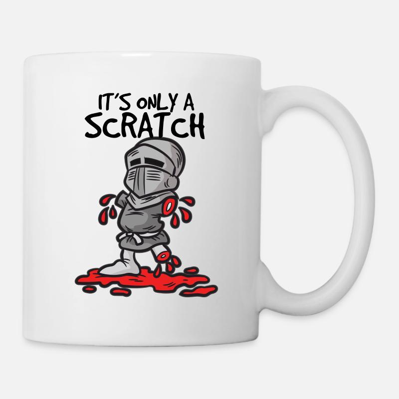 ITS ONLY A SCRATCH KNIGHT WITH FLESH WOUND HUMOR - Mug - white