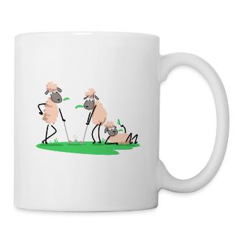 Schafe spielen Golf - Tasse - Weiß - Rechts