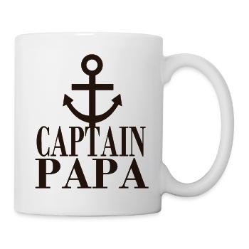 anchor marine captain daddy captain family pere - Mug - white - Right