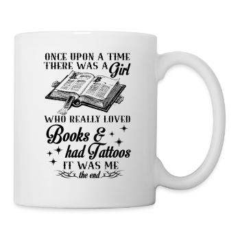 A Girl Loved Books & Had Tattoos T-Shirt - Mug - white - Right
