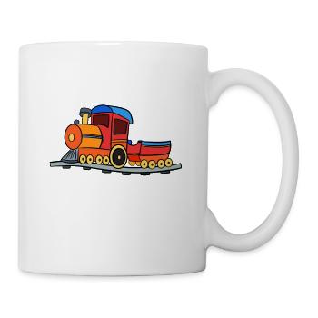 Eisenbahn Geburtstagsshirt 4 Jahre Jungs - Tasse - Weiß - Rechts