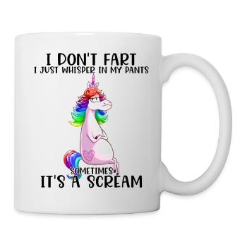 unicorni ne pète pas chuchoter dans mon pantalon - Mug blanc - blanc - Droite