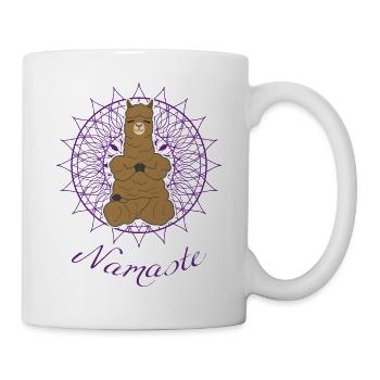 Yoga Lama Lustig Namaste Geschenk Frauen Männer - Tasse - Weiß - Rechts