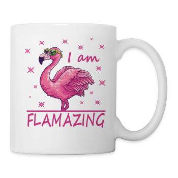 Lustiger Flamingo ich bin Flamazing - Tasse - Weiß - Rechts