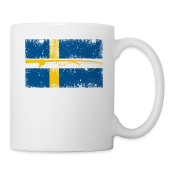 Schweden Flagge Fischer & Schwedisch Angler - Tasse - Weiß - Rechts